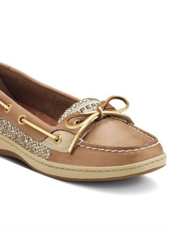 Sperry Shoes - Sperry Angelfish 2-Eye Linen Gold Glitter Boat Shoes Sz 6 NWT